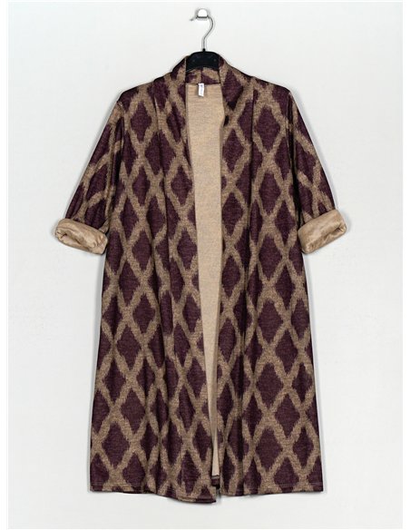 Chaqueta larga estampada