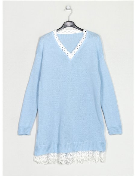 Vestido punto encaje