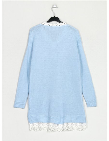 Vestido punto encaje