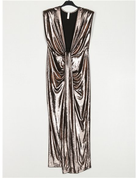 Vestido metalizado nudos