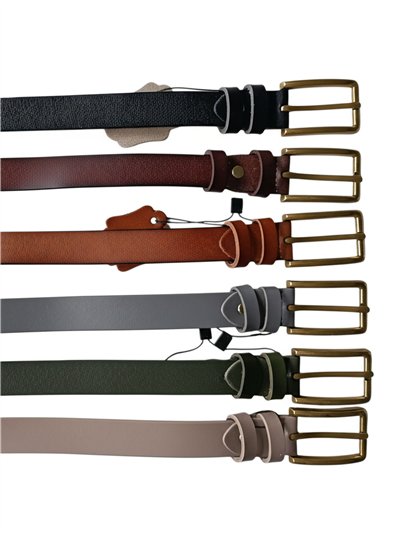 Cinturón piel hebilla rectangular