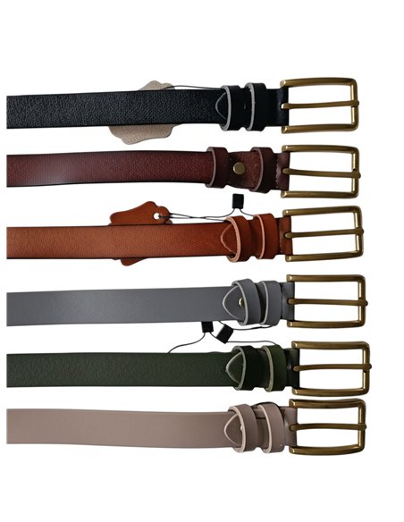 Cinturón piel hebilla rectangular