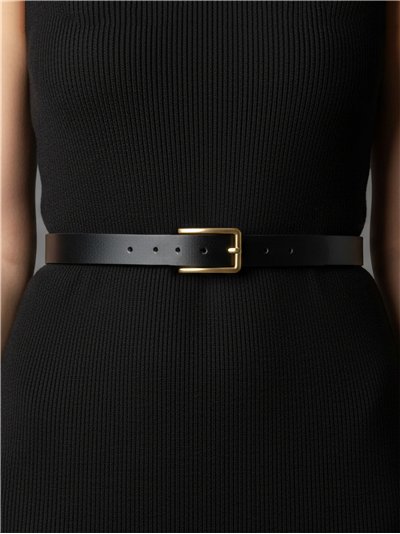 Cinturón piel hebilla rectangular 2