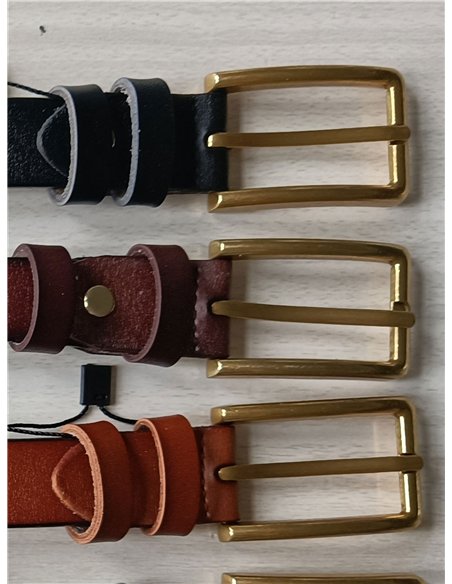 Cinturón piel hebilla rectangular