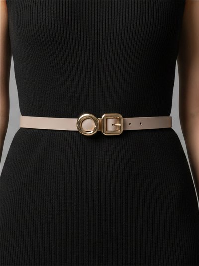 Cinturón piel hebilla cuadrada 2