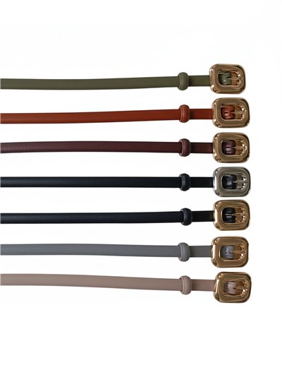 Cinturón piel hebilla rectangular