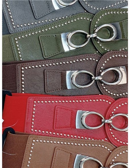 Cinturón tipo fajín detalle metálico