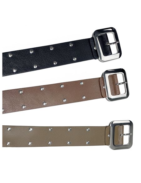 Cinturón tachas hebilla cuadrada