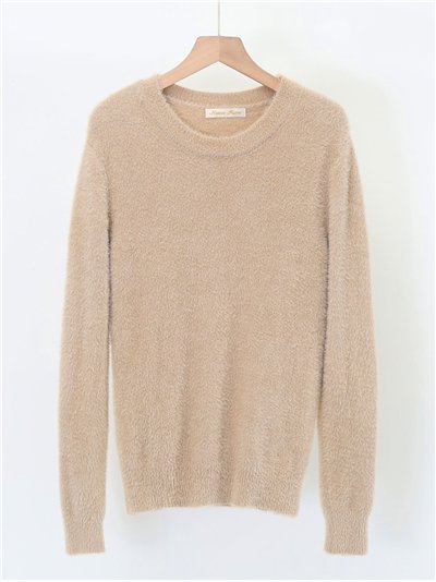 Jersey pelito suave cuello redondo