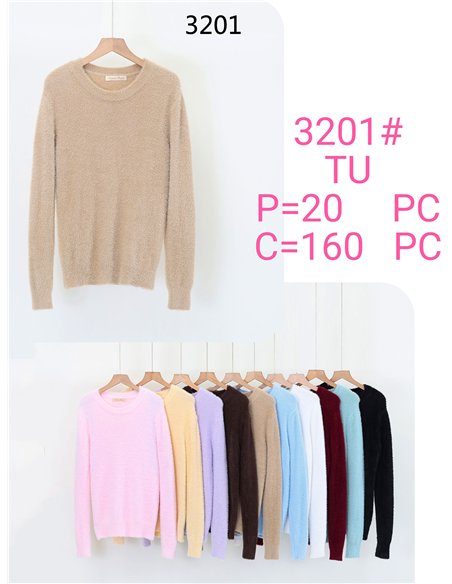 Jersey pelito suave cuello redondo