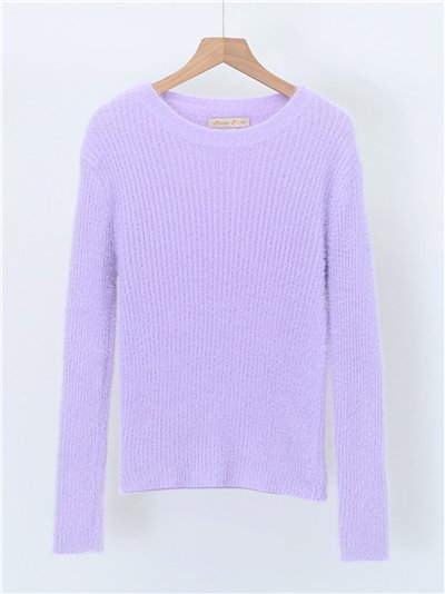 Jersey canalé pelito suave cuello redondo