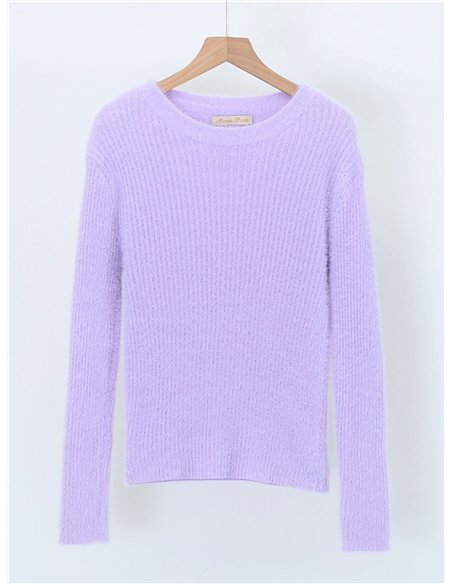 Jersey canalé pelito suave cuello redondo