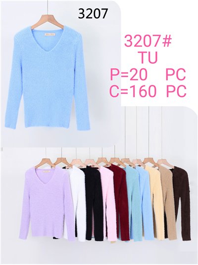 Jersey canalé pelito suave escote pico 2