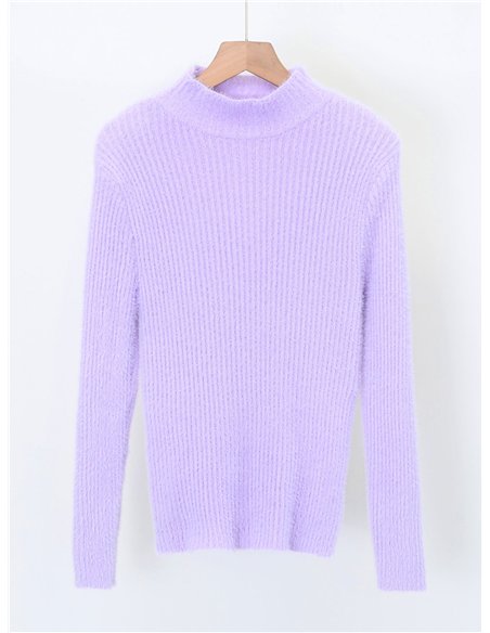 Jersey canalé pelito suave cuello perkins