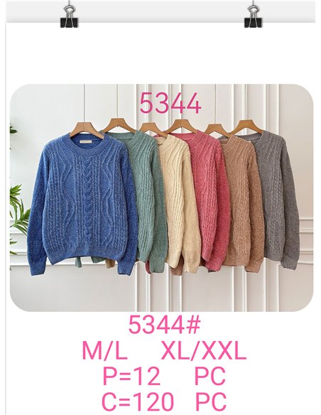 Jersey chenilla estructura cuello redondo