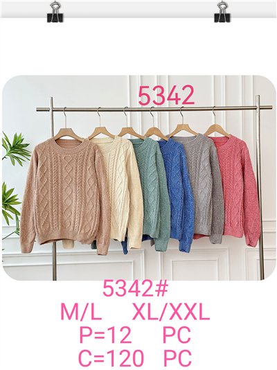 Jersey chenilla trenzado rombos cuello redondo 2