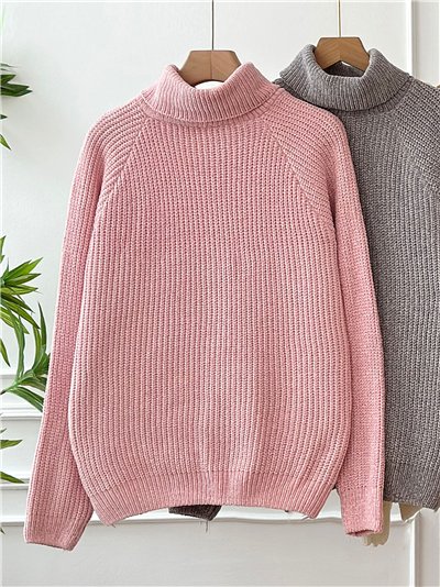 Jersey chenilla cuello vuelto