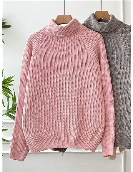 Jersey chenilla cuello vuelto