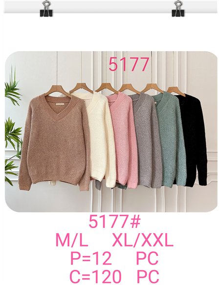 Jersey chenilla escote pico