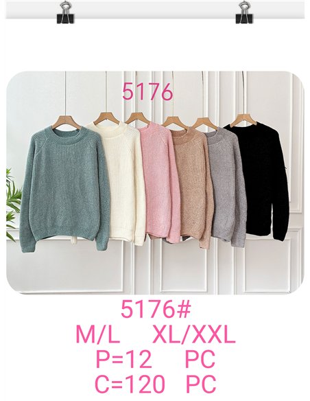 Jersey chenilla cuello redondo