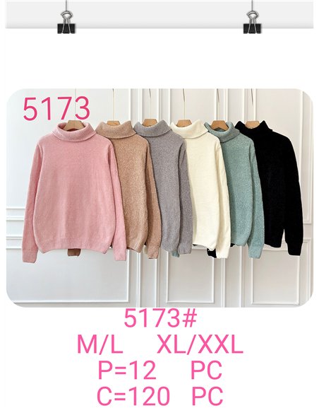 Jersey chenilla cuello vuelto