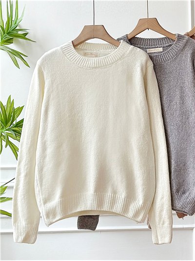 Jersey chenilla cuello redondo