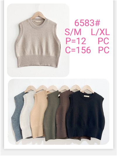 Chaleco de punto cuello redondo 2