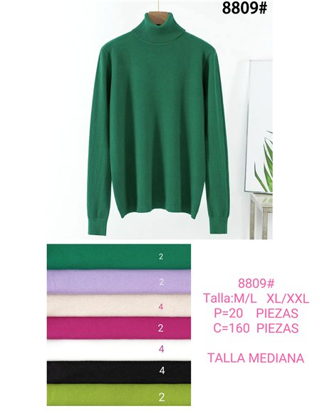 Jersey básico cuello vuelto