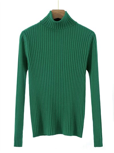 Jersey canalé cuello vuelto