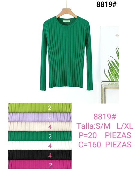 Jersey canalé cuello redondo