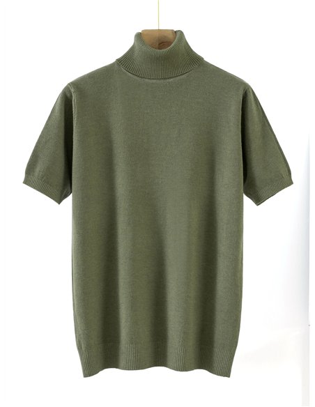 Jersey punto manga corta cuello vuelto