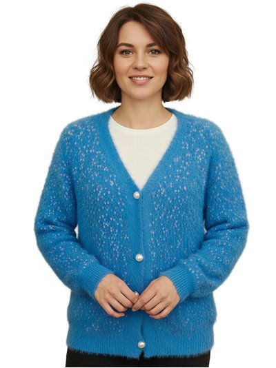 Cárdigan pelo botones perlas