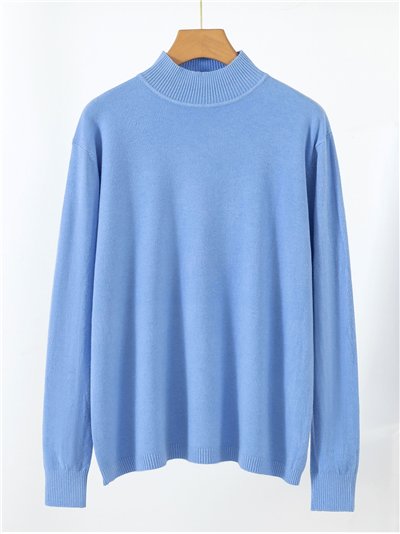 Jersey de punto cuello perkins liso talla grande