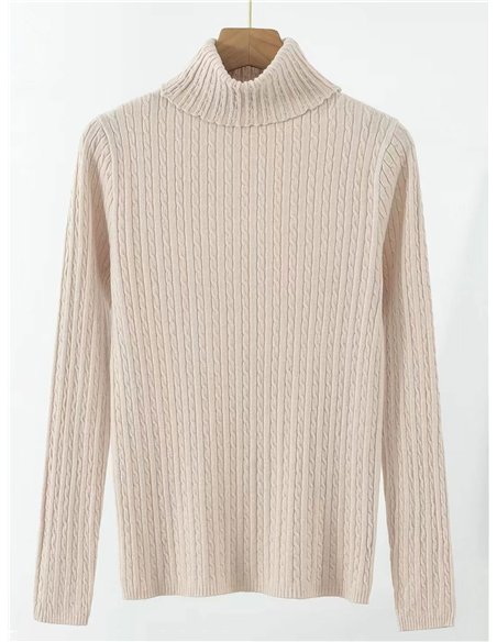 Jersey trenzado cuello vuelto