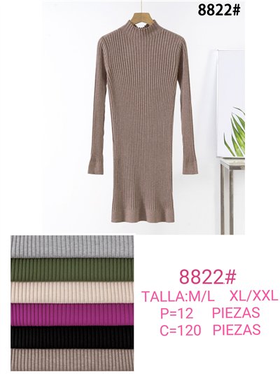 Vestido canalé cuello perkins 2