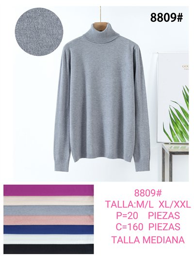 Jersey de punto cuello vuelto liso 2