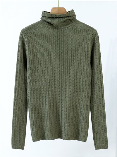 Jersey trenzado cuello vuelto