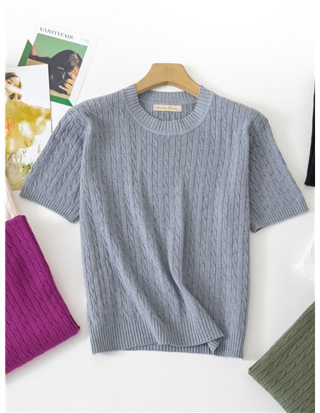 Jersey trenzado manga corta