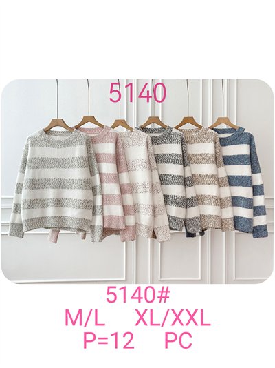 Jersey rayas bouclé cuello redondo 2