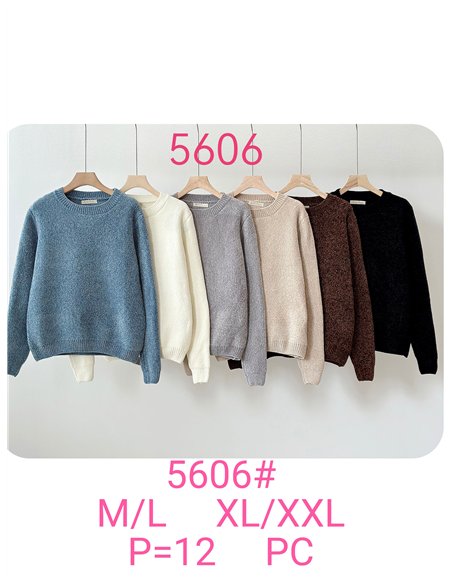 Jersey básico chenilla cuello redondo