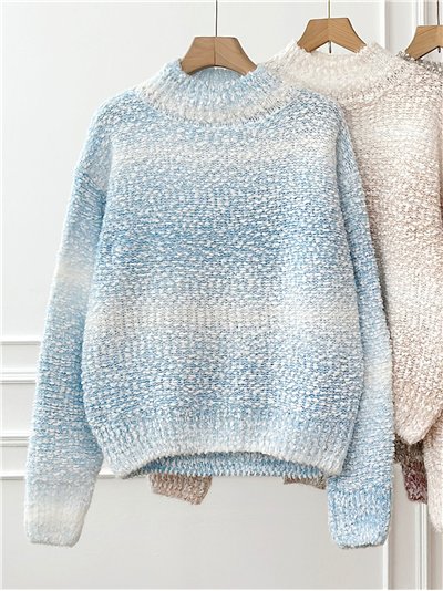 High neck ombre sweater