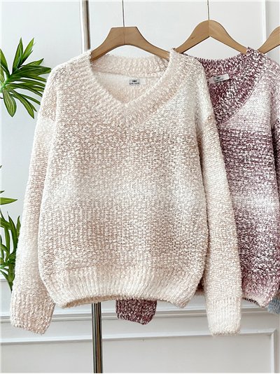 Jersey degradado escote pico