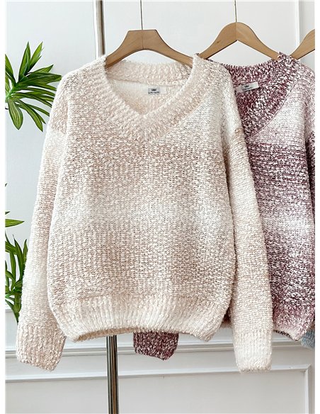 Jersey degradado escote pico