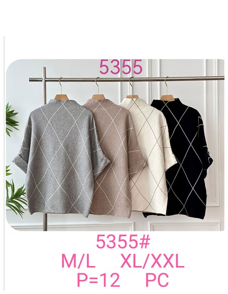 High neck diamond sweater