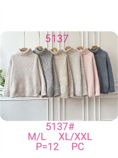 Jersey jaspeado cuello vuelto 2