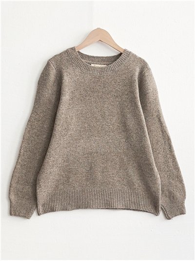 Jersey punto cálido cuello redondo