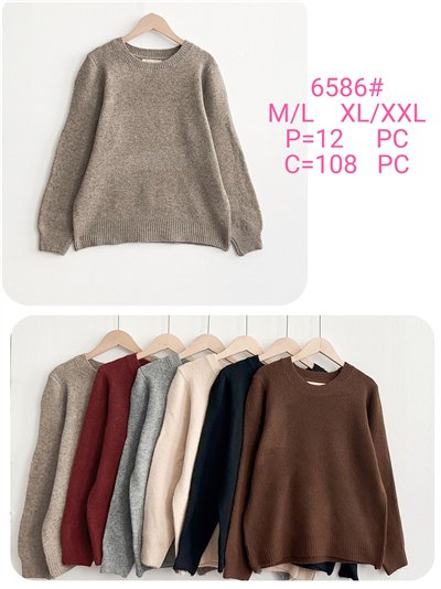 Jersey punto cálido cuello redondo 2