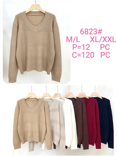 Jersey franjas con lentejuelas cuello pico 2