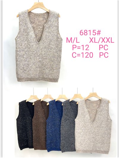 Chaleco punto con lentejuelas 2