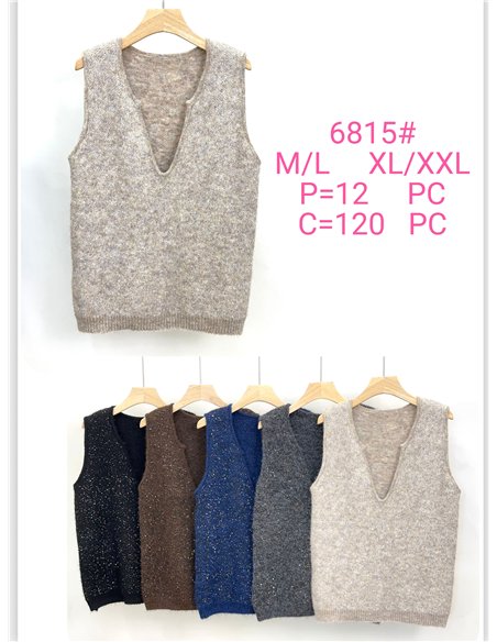 Chaleco punto con lentejuelas